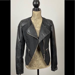Raison D’etre black faux leather & Nylon Jacket